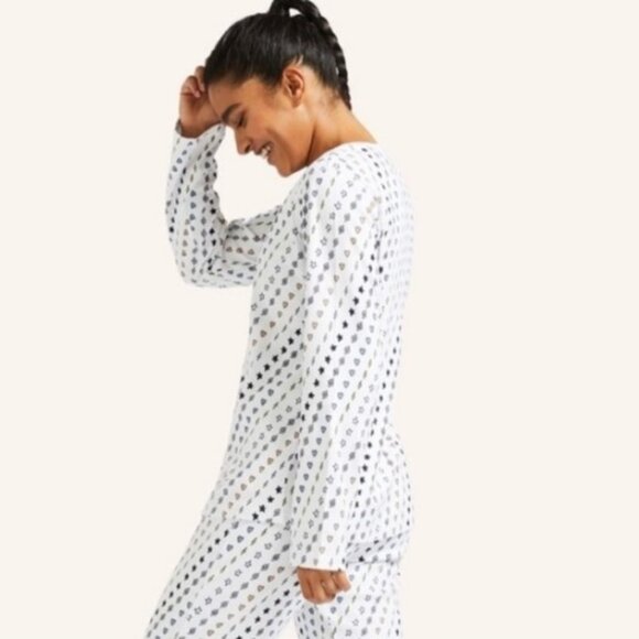 Roller Rabbit x Peloton Limited Edition Print Pajama Top Size L Hearts Stars - Picture 7 of 15